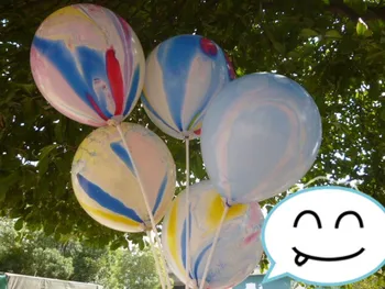 NYE 100pcs/12 tommer masse 3.2 g Rainbow Ballon Skyer Fortykkelse Latex Ballon Olie Maleri Onyx Stribe Bryllup Fest Dekoration