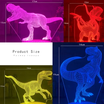 Nye 3D LED Nat Lys-Lamper Brand Dragon 7 Farve Fjernbetjening /Touch-Kontrol Bord Lampe Til Børn Fødselsdag Xmas Gaver Soveværelse Indretning