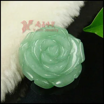 Nye Ankomst !!! Mode Grøn Aventurin Skåret Rose Vedhæng Gem-Stone blomstervedhæng Figur Heldig Smykker til Pige Gave RP05#