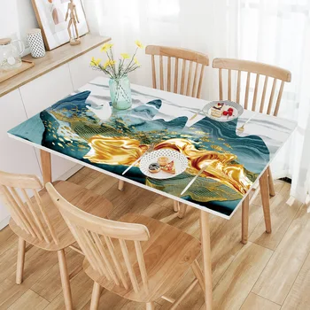 Nye Bløde Glas Bord Dække Plast dug Vandtæt til Hjemmet Duge Køkken spisebord Dækning for Rektangulære Bord