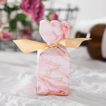 Nye Flerfarvet Fishtail Papir, Candy Box Bryllup Favoriserer Gaveæsker Med Bånd, Baby Shower, Fødselsdag Hjem Part Leverer Dekoration