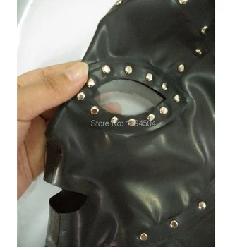 Nye Hot eksotiske håndlavet Sexet Undertøj Bodysuit Latex Maske tress medrivende Hood Fetish sort sort Kvinder Emhætter Plus Størrelse