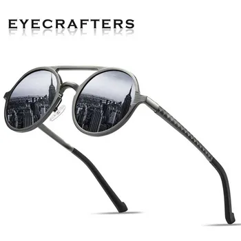 Nye Mænd er Polariseret Punk Solbriller Vintage Runde Frame Mode Solbriller Aluminium-Magnesium Briller Kørsel solbriller UV400