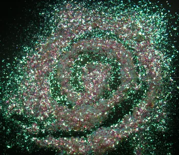 Nye Populære Galaxy Hvid med Grønt Lys Nuancer Glitter Flager Stor Størrelse Bedste Effekt for DIY Nail Art Glitter Håndværk dekorationer