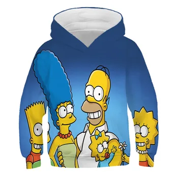 Nye Simpson Trykt 3D Drenge Pige Hættetrøjer Sweatshirts i Høj Kvalitet Hætteklædte Jakke Kids Nyhed Streetwear Mode Afslappet Pullover