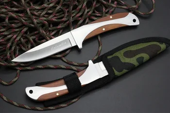 Offentlig kniv høj hårdhed fixed blade knife 440C integreret stål design high-end bærbare peeling og lam skærende værktøj