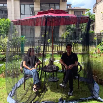 Offentlig Myggenet Gårdhave Paraply Dækker Myggenet Tv med UV-Resistent Myggenet til Udendørs Camping Gård