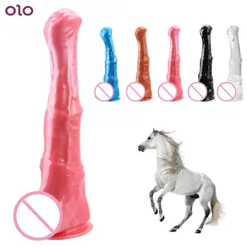 OLO Jumbo Enorm Dildo Anal Plug Med sugekop Gigantisk Realistisk Hest Dildo Onani sexlegetøj for Kvinder i Voksen Produkter