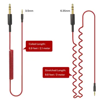 Oneodio Audio-kabler Til Studie-6,3 mm & 3,5 mm Aux lydkabel med Mikrofon til Hovedtelefoner Headset