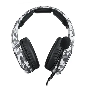 ONIKUMA Computer Stereo Gaming Headset Camouflage Headset Gaming Headset Cool LED-Lys med Mikrofon