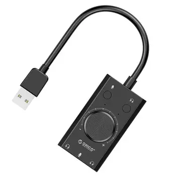 ORICO Eksterne USB lydkort Stereo Mikrofon Højttaler Headset-3,5 mm Audio Jack Kabel-Adapter Mute-Kontakten 3ports Justering af Lydstyrke