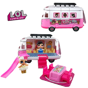 Original LOL Overraskelse Dukker Toy Sæt Tegnefilm Picnic Bil Ice Cream Indkøbsvogn Rejse Bus Model LOL Dukker Legetøj til Piger Fødselsdag Gaver