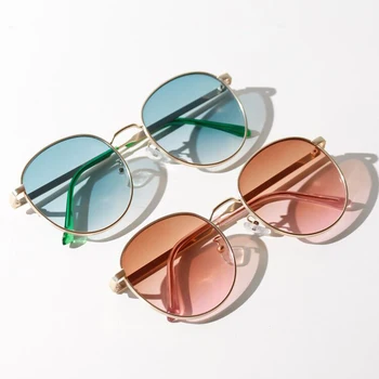 Peekaboo blue square solbriller til kvinder full metal frame lys farve, retro solbriller til mænd mode sommeren uv400