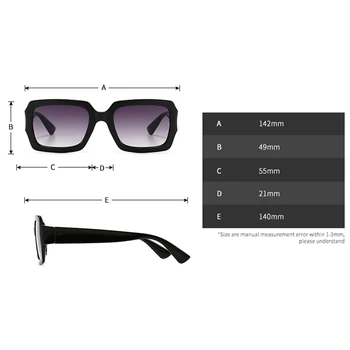 Peekaboo square frame solbriller kvinder retro gradient linse uv400 leopard sort rektangulære briller til mænd 2021 hot salg