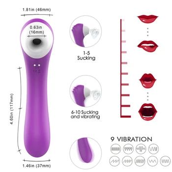 PHANXY Klitoris Stimulator Klitoris Brystvorte Sugekop Suger Vibrator Til Kvinden Slikning Tungen Klitoris Massager sexlegetøj Til Voksne