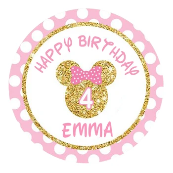 Pink Minnie Clip Art, Mus Tema Mærkat - Etiketter - Box Fordel Tags, Baby Fødselsdag Dekorationer, Tegnefilm Tema Fest
