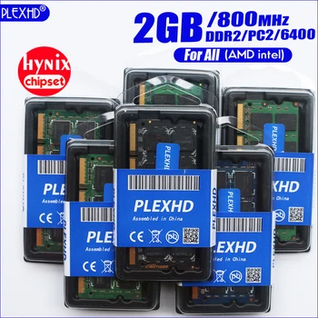 PLEXHD 2G 2GB DDR2 pc2 6400 800Mhz 2RX8 Laptop Hukommelse 2G pc2-6400S ddr2-800 MHZ 200pin Bærbare RAM (hynix chipset)