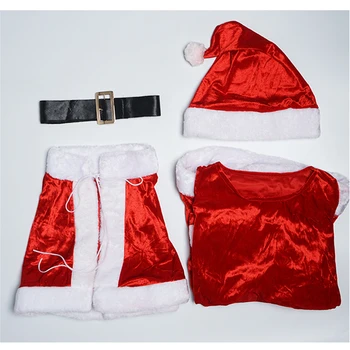 Plus størrelse Glip af Santa Claus Cosplay Jul Kostume Til Kvinder Voksen Jul nytår Part Fancy Kjole i Velour Kappe, Hat