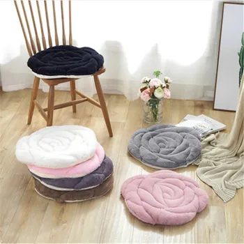Plys 3D Steg Blomst Sofa Stol Sæde Pude 45x45cm Grå Pink Tatami Varmt Gulv, Non-Slip Pad Japansk Stil Hjem Tekstil Udsmykning