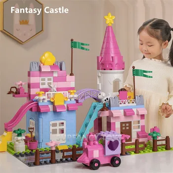 Princess Castle Venner City House Fantasi Have Villa Model byggesten Sæt DIY Skaberen Mursten Pædagogisk Legetøj til Piger