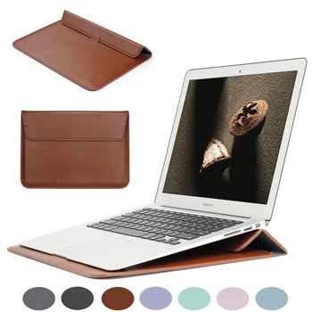 PU Læder Sleeve Notebook Taske Til Macbook Air 13 Pro Retina 12 13 15 Laptop Case Til Macbook Nye Air 13 A1932 Stå Dække