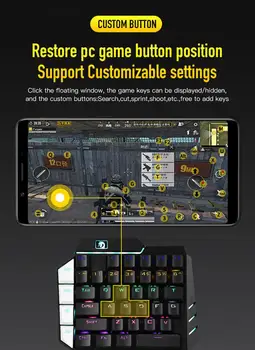 PUBG Mobile Gaming Mus og Tastatur Konverter bluetooth 5.0 pubg joypad Joystick, Gamepad Controller Tilbehør til Android, IOS