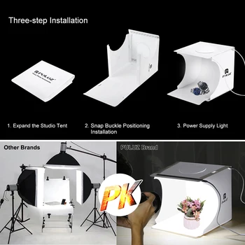 PULUZ Lys Lightbox Mini-20/40Pcs LED Lys Værelses Foliding Fotografering Belysning Softbox Telt Photobooth Baggrund USB-Kube Boks