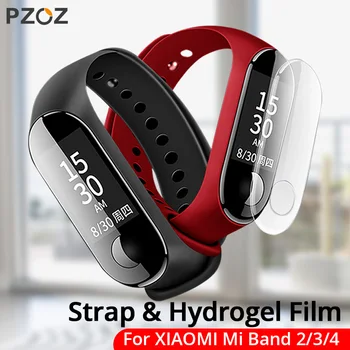 PZOZ skærm protektor til xiaomi mi-band 2 3 4 håndleds-udskiftning af silikone wriststrap smartwatch skærm protektor blød film