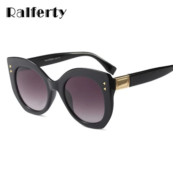 Ralferty Elegante Damer Designer Solbriller Kvinder UV400 Gradient Solbrille Beige Nuancer lunette de soleil femme Oculo F95117
