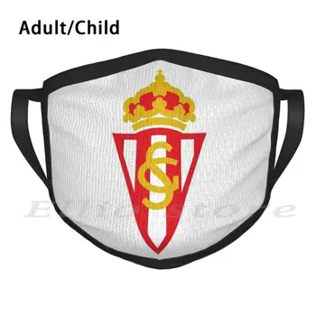 Real Sporting Gijon, Spanien Fodbold Vaskbart Filter Maske, Varmt Tørklæde Maske Real Sporting Gijon, Spanien Spanien Fodbold Fodbold Fodbold