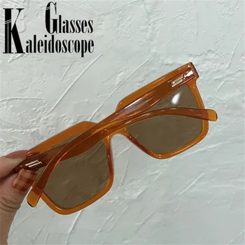 Retro Overdimensionerede Solbriller Kvinder Mode Klassiske Firkantede Ramme Sol briller Mænd Brand Designer Vintage Brillerne Sorte Nuancer Spejl