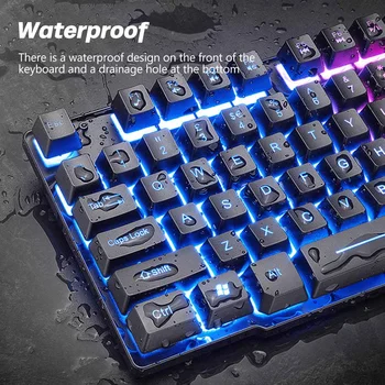 RGB Led Belysning, Computer, Bærbar Gamer USB-Kablet Gaming Tastatur er Baggrundsbelyst Med musemåtter Mekaniske Tastaturer Følelse