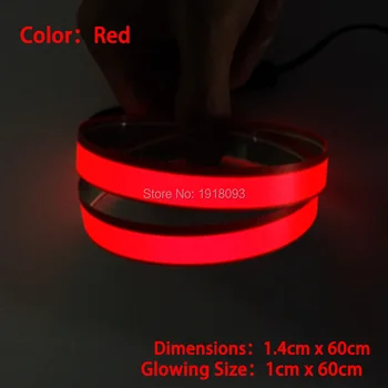 Rød EL Strip ikke omfatter Føreren 60*1cm EL Lysende Bånd DIY Materiale LED Strip til Arrangementet Fest Dekoration