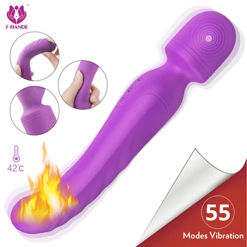 S-hande 55 Tilstande Magic Wand Varme Magtfulde Kvindelige Vibrator Klitoris Stimulator Varer til Voksen sexlegetøj til Kvinder Masturbator