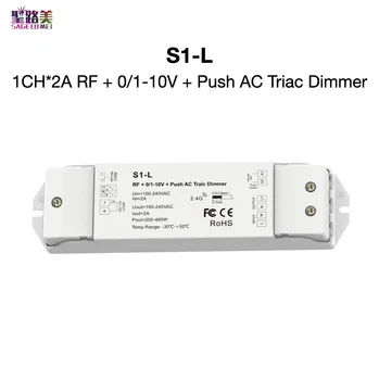 S1-L 1CH*2A RF + 0/1-10V + Push AC Triac-Fase-cut Lysdæmper Førende Kant eller bagkanten Min lysstyrke Justerbar SkyDance