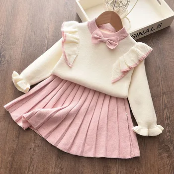 SAILEROAD Baby Girl Boutique Tøj 2-6Years Børn Sweater Kjole Sæt Varmt Efterår Kids Tøj der Passer