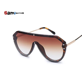 Samjune Oversize Spejl Solbriller Kvindelige Siamesiske Uindfattede Square Solbriller Til Kvinder, Mænd Mode Trend Beskyttelsesbriller