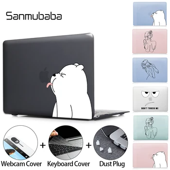 Sanmubaba Mat Crystal Case Til Macbook Air Pro 11 12 13 15 16 Funda 2020 M1 Chip 13,3 tommer Sød Bjørn Laptop Sleeve A2337 A2338
