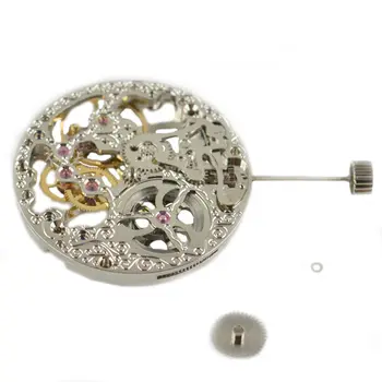 Se tilbehør Classic 17 Juveler mekanisk Analog Komplet Skelet sølv Hånd Snoede 6497 bevægelse ure til dele