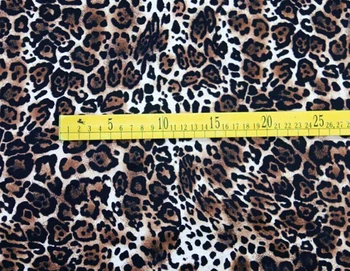 Sexet sort og brun leopard print ren silke satin Charmeuse stof 16momme 113cm,SSC165