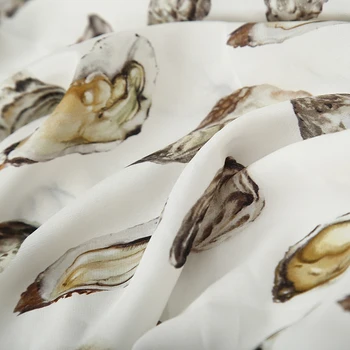 Shell trykt polyester-crepe stof meter shirt kjole stretch satin stof håndlavet DIY stof engros polyester klud
