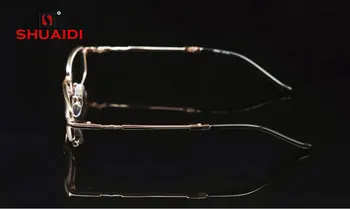 = SHUAI DI = Guld Nikkel-Kobber Legering Frame Briller til Læsning Ultra-Let Transportabel Fold Fuld-Rim Briller +0.5 +0.75 +1 TIL +6