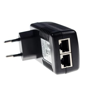 Sikkerhed Overvågning CCTV 48V 0.5 EN 24W Wall Plug POE Injector Ethernet Adapter for IP-Kameraet og PoE-Strømforsyning OS, EU Stik