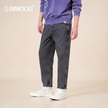 SIMWOOD 2020 Efterår og Vinter Nye Løs Tilspidset Jeans Mænd Vintage Denim Bukser Plus Size Sort Retro Bomuld Bukser SJ170767