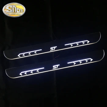 SNCN 4STK Akryl Bevægelige LED Velkommen Pedal Bil Scuff Plate Pedal Dør Karmen Pathway Lys Til Fiesta Ford Focus Kuga Undslippe ST