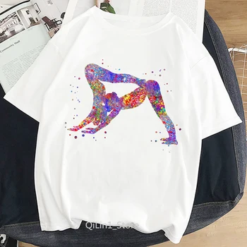 Sommer Hvid Top Kvindelige T-Shirts Kvinder Akvarel Trykt Tshirt Femme T-shirt, Sport Elsker Gave Tees Harajuku T-Shirt, Toppe