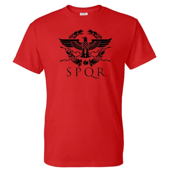 SPQR Mode Brev Mønster Print T-shirt Romersk Gladiator Imperial Golden Eagle Streetwear Mænd Kvinder Bomuld T-Shirt t-Shirts Toppe