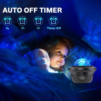 Star Projektor Lampe LED Galaxy Ocean Projektion Lys med Bluetooth Højttaler Fjernbetjening til Soveværelse Ferie Fest Dekoration