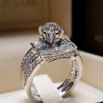 Stempel Sølv 925 Smykker Diamant Ringe til Kvinder Mode Anillos De Bizuteria Anel Gemstone S925 Sterling Sliver Topas Ring 2019
