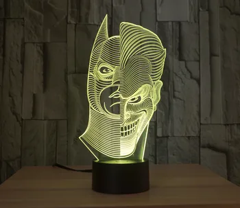 [Syv Neon]gratis Fragt dobbelt-faced mand Akryl 7Colors bordlampe 3D-Lampe Nyhed Led Nat Lys Millennium Falcon Lys